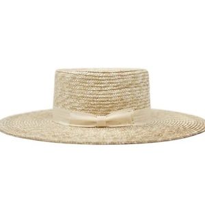 NEW Olive & Pique Kenzi Straw Boater Hat with bow